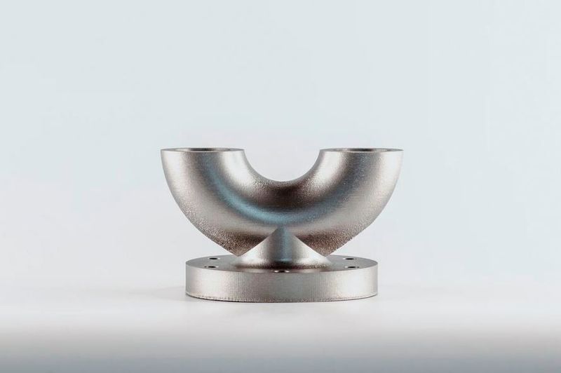 Das Pulver EOS StainlessSteel SuperDuplex eignet sich besonders für Anwendungen in der Öl- und Gasindustrie. Hier ist ein additiv hergestellter Flansch zu sehen. (Bild: EOS)