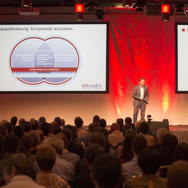 Höinghaus sprach unter anderem über Herausforderungen der digitalen Transformation. (Trivadis)