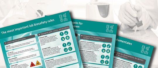 Die wichtigsten SIcherheitsregeln fürs Labor fasst Integra Biosciences in einem Poster zusammen.(Bild:  Integra Biosciences)