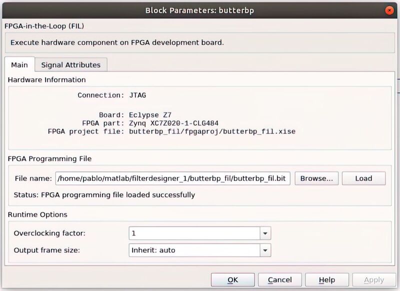 Bild 4: Die Einbindung des FPGAs als Hardware-in-the-Loop erfolgt über den Dialog Block Parameter. (Digilent)
