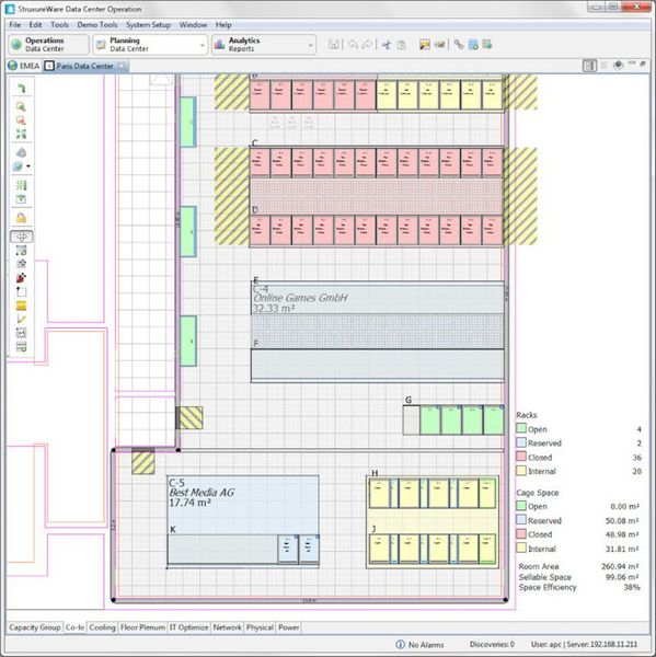 Computer Aided Design (CAD)-Integration konvertiert CAD-Zeichnungen in das DCIM-Modell, von Struxureware. (Bild: Schneider Electric)