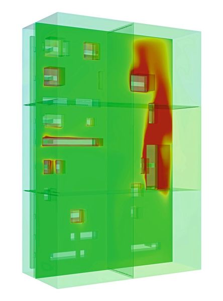 Vergleich freie Kühlung und Betrieb mit AirBlower für Gleichzeitigkeitsfaktoren von 100 Prozent und 40 Prozent. (Lütze)