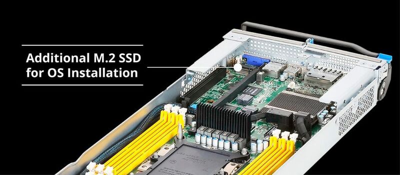 Das Betriebssystem kann direkt auf einer M.2-SSD auf dem Node installiert werden. (Quanta Cloud Technology)