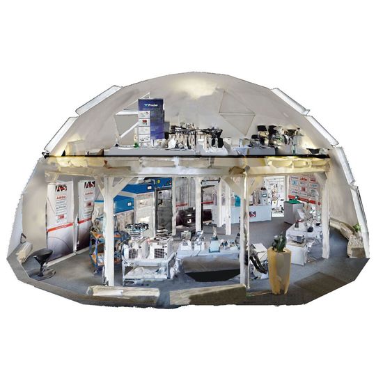 Der digitale Showroom der AS-Handelsvertretung zeigt eine interaktive 360° Ansicht mit zahlreichen Laborgeräten. Der digitale Showroom der AS-Handelsvertretung zeigt eine interaktive 360° Ansicht mit zahlreichen Laborgeräten.