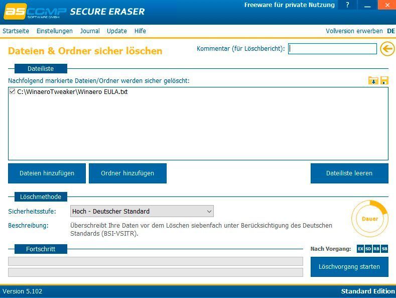 Zum Löschen werden die Dateien ausgewählt und dann in einer Stapelverarbeitung gelöscht. (Th. Joos)
