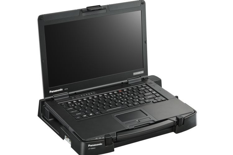 Optional gibt es für das CF-54 eine Dockingstation, die eine kabelgebundene Anbindung ans Stromnetz bzw. an einen Drucker bietet. (Foto: Panasonic)