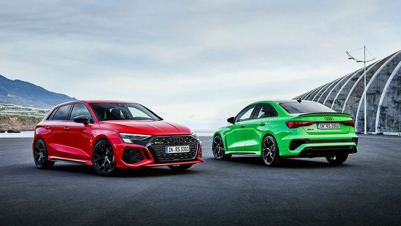 Die Preise für den Audi RS3 starten bei 60.000 beziehungsweise 62.000 Euro.(Bild:  Audi)