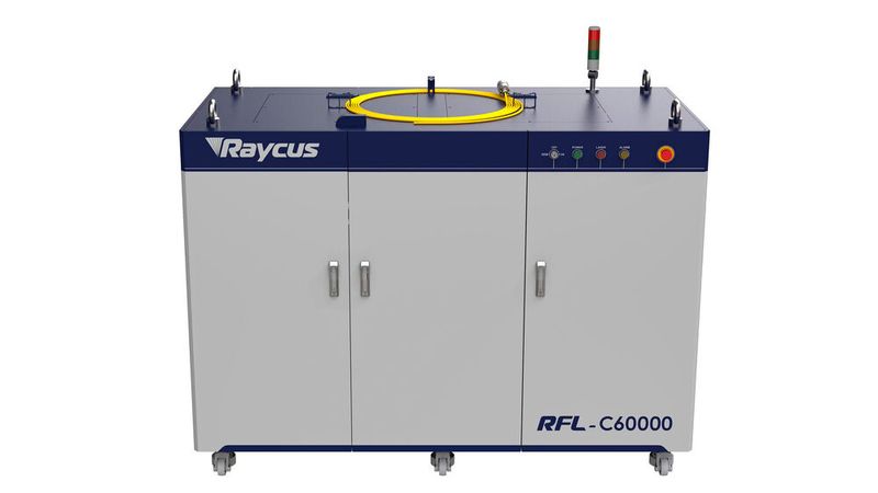 Mit dieser – bisher erstmalig live gezeigten – Kombination aus Laseranlage und 60-Kilowatt-Laserquelle nimmt Microstep Europa mit den Partnern Accurl und Raycus am Innovationspreis Euroblech Award 2024 im Bereich Trenntechnik teil.  (Bild: Microstep Europa)