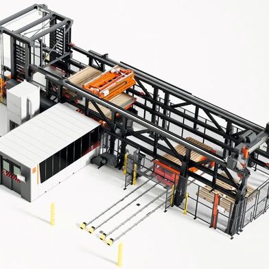 Bystronic präsentiert auf der Euroblech seine Lösungen für Automation in der Blechbearbeitung: Bycut 3015 mit Bytrans Modular, Bysort und  Bytower Cross. (Bild: Bystronic)