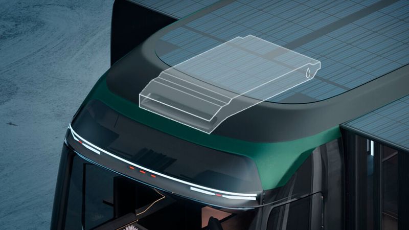 Im Dach des Electric Transformation House ist ein Wassergenerator integriert. (Bild: Pininfarina)