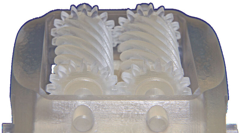 3D-gedruckt: ein Getriebeblock. (Bild: Faigle)