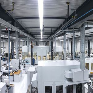 Blick in die neue Urbane Produktion der Zukunft der Wittenstein bastian GmbH in Fellbach