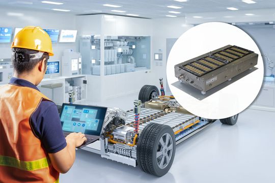 (Der intelligente Thermoelement-Scanner DTS4050 ist ideal geeignet für die Optimierung des Thermomanagements innerhalb der Batterie eines Elektrofahrzeugs.Bild: phonlamaiphoto/AdobeStock, Produkt Scanivalve)