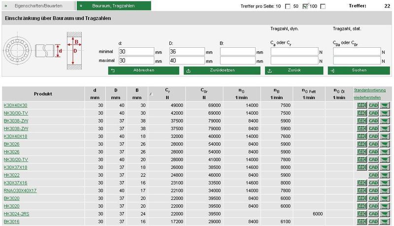 Hilft dem Konstrukteur: Lagerauswahlassistent medias (Archiv: Vogel Business Media)