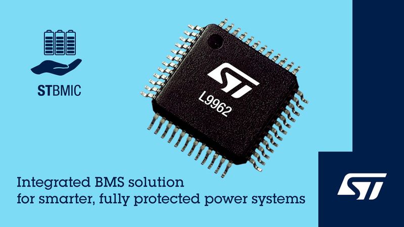Das neue L9962 Lithium-Batteriemanagement-IC von STMicroelectronics kommt u.a. in leichten Elektrofahrzeugen zum Einsatz.(Bild:  ST)