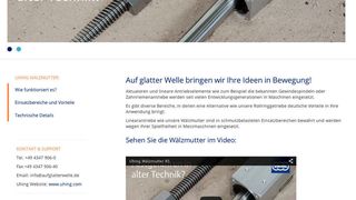 Auf der speziellen Webseite www.aufglatterwelle.de stellt Uhing alle relevanten Informationen zur Wälzmutter RS zur Verfügung. (Bild: Uhing)