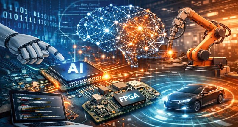Menschliches  Wissen, künstliche Intelligenz:  Intelligente Datenverarbeitung direkt am Einsatzort verlangt nach dem Zusammenspiel von KI, Hardware-Know-how und konkreter Anwendungserfahrung.(Bild:  Dall-E / KI-generiert)