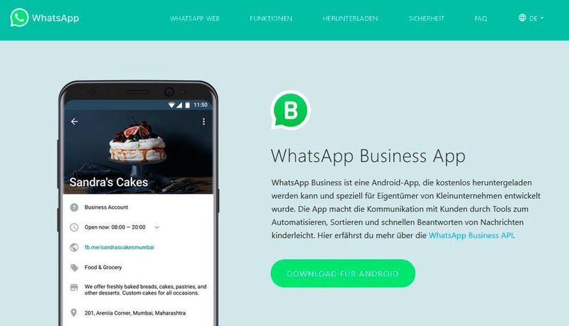Der Startschuss für WhatsApp Business fiel im Januar 2018 – die App ist im Grunde für Kleinunternehmen zur verbesserten Kundenansprache geeignet. (whatsapp.com)