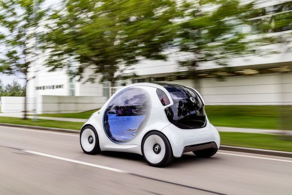 Das autonome Konzeptfahrzeug smart vision EQ fortwo: So sieht das Carsharing der Zukunft aus.  (Daimler)