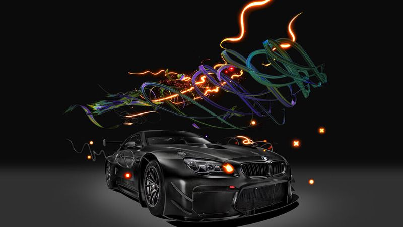 Dieses BMW-Art-Car geht auf die Multimedia-Künstlerin Cao Fei zurück. Als Hommage an das Material vieler Rennfahrzeuge, Carbon, wählte die chinesische Künstlerin Cao Fei die Struktur dieses Werkstoffs als Farbhintergrund für ihr Projekt. Erst mit der zugehörigen App entwickelt das BMW Art Car Nr. 18 seine Wirkung. Denn mittels Augmented Reality wird der schwarze Rennwagen zum Mittelpunkt eines Farbensturms, der über dem Fahrzeug tobt. So verschmilzt Cao Fei die reale mit der digitalen Welt. (Bild: BMW)