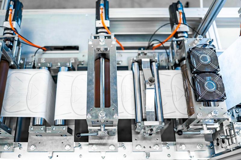 In der Fertigungslinie können Masken aus bis zu fünf Vlieslagen gefertigt werden. (Schneider Technologies)