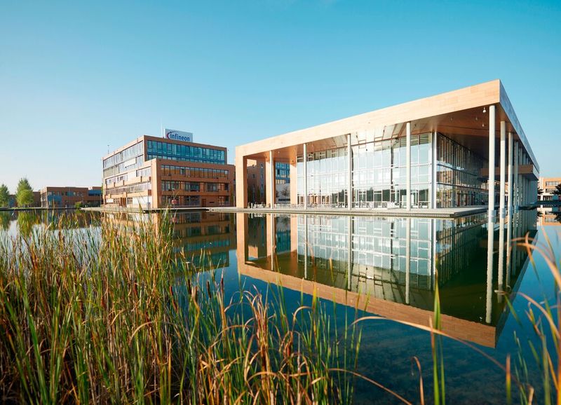 Der Infineon-Campus Campeon in Neubiberg steht für die spätere Entwicklung der Siemens-Halbleitergeschichte: Aus der Siemens-Halbleitersparte entstand 1999 Infineon. (Bild: Infineon)
