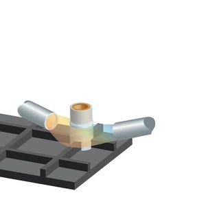 Zur Aushärtung des Klebstoffs genügt Licht im Wellenlängenbereich von 400 nm. 