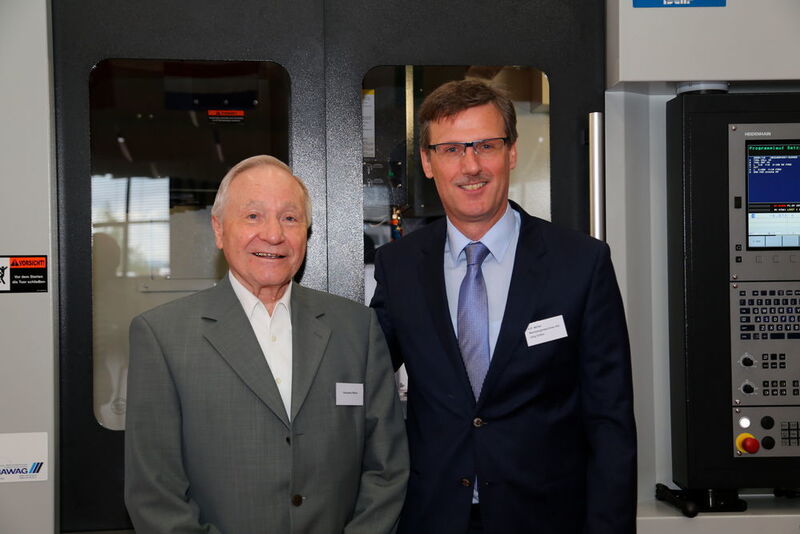 Der Gründer und ehemaliger Inhaber und Geschäftsführer Hanspeter Müller (links) zusammen mit Jörg Zubler, seit 13 Jahren Gaschäftsführer und Inhaber von HP Müller. (Anne Richter, SMM)