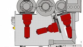 Bild1: Neue Präzisionsdimension: Mit dem zum Patent angemeldeten Mirex MT übertrage Reifenhäuseer Cast Sheet Coating die Genauigkeit und den Automatisierungsgrad moderner Werkzeugmaschinen auf Glättwerke. (Bild: Reifenhäuser)
