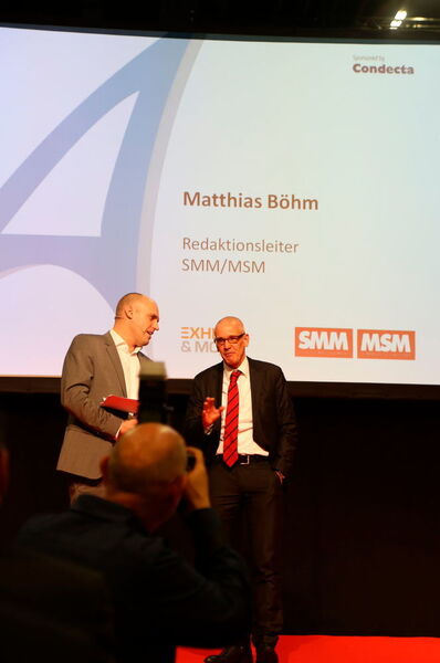 Felix Merz modérateur et Matthias Böhm, directeur d'édition de SMM/MSM. (JR Gonthier)