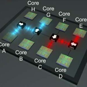 Abbildung 1: Integrierte Optische Technologie in Multi-Core-Architekturen; Bild: IBM