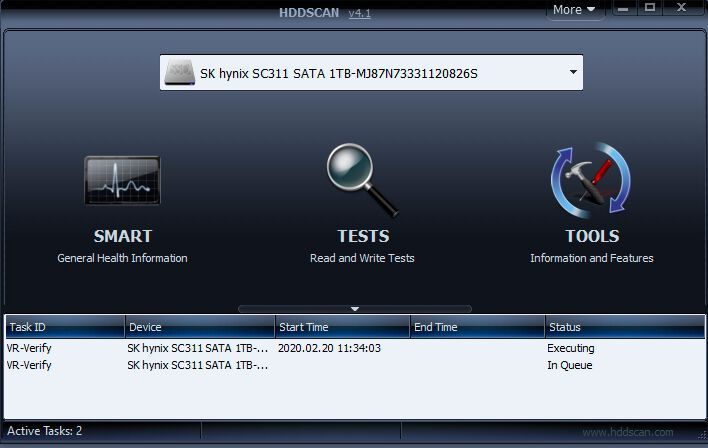 HDDScan: laufender Test. (Bild: Joos/HDDScan)