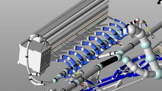 Darstellung eines 3D-Kabelbaums, verdrahtet auf einer Klemmenleiste. (Bilder: Eplan)
