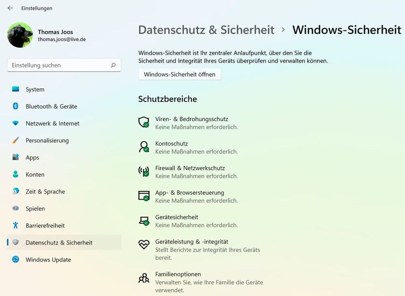 OneDrive und die Windows-Sicherheit. (Joos/Microsoft (Screenshot))