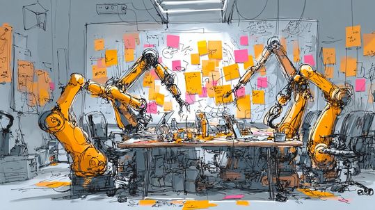 Kaum vorstellbar: hitzige Debatten unter KI-Agenten; doch ein Framework würde das ohnehin verhindern. (Bild:  Midjourney / KI-generiert)