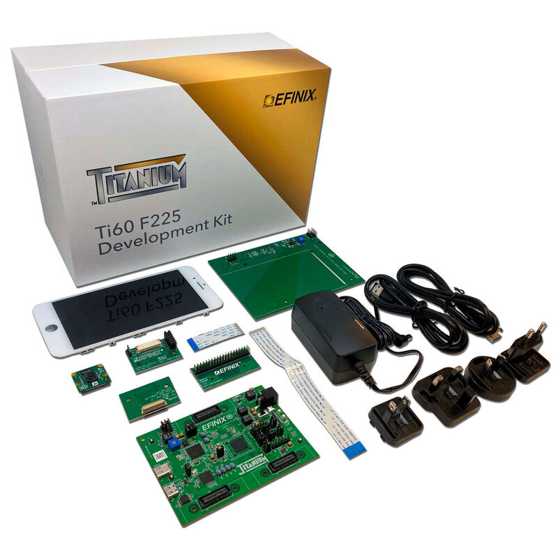 Das Entwicklungsboard Titanium Ti60 F225: es erfasst mit dem mitgelieferten Raspberry-Pi-Kameramodul Videodaten, die dann im Ti60 FPGA verarbeitet werden. 