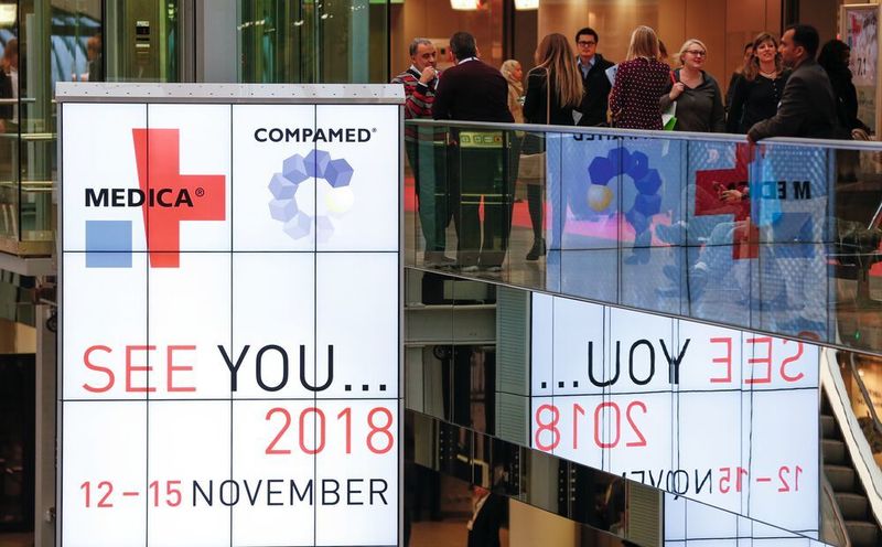 Der Countdown läuft. Am Montag beginnt die Medica/Compamed 2018.  (ctillmann / Messe Düsseldorf )