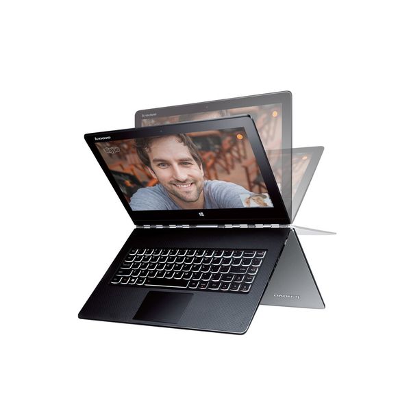 Das hochauflösende Display (3.200 x 1.800 Pixel) des Lenovo Yoga 3 Pro lässt sich dank einer Scharnierkonstruktion um bis zu 360 Grad drehen und somit sowohl als Tablet, als auch als Ultrabook nutzen. Intels Core M-Prozessor sorgt für die nötige Leistung und wird dabei von 8 GB RAM und 258-GB-SSD-Speicher unterstützt. (Bild: Lenovo)