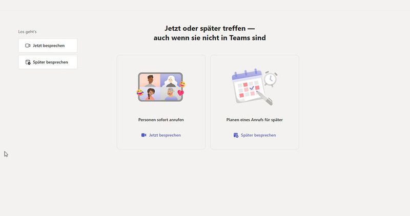 Erstellen einer neuen Besprechung in Microsoft Teams. (Joos)