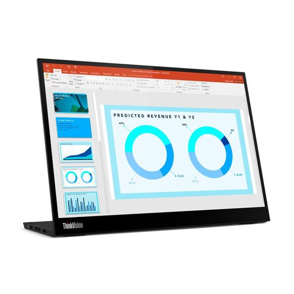 Das 14-Zoll-IPS-Panel mit USB-C-Monitor Thinkvision M14d löst mit 2.240 x 1.400 Pixel auf. Der Monitor wiegt nur 600 Gramm. (Lenovo)
