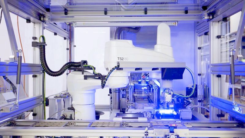 Precision and speed: A SCARA robot is the specialist for fast, precise and flat handling - ideal when components have to be picked up, positioned or assembled with high repeat accuracy. (Image:Pematech)