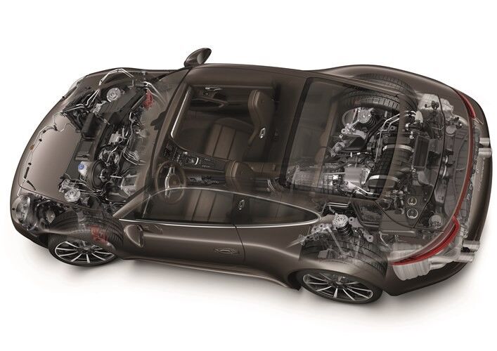 Mit dem Generationswechsel verfügen jetzt auch die Allradmodelle des 911 Carrera über die neuen Motoren mit 3,4 Liter und 3,8 Liter Hubraum. (Porsche)