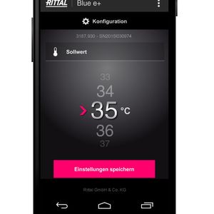 Mit der Rittal Blue e+ App lassen sich Kühlgeräte der Reihe Blue e+ mobil parametrieren und analysieren. 