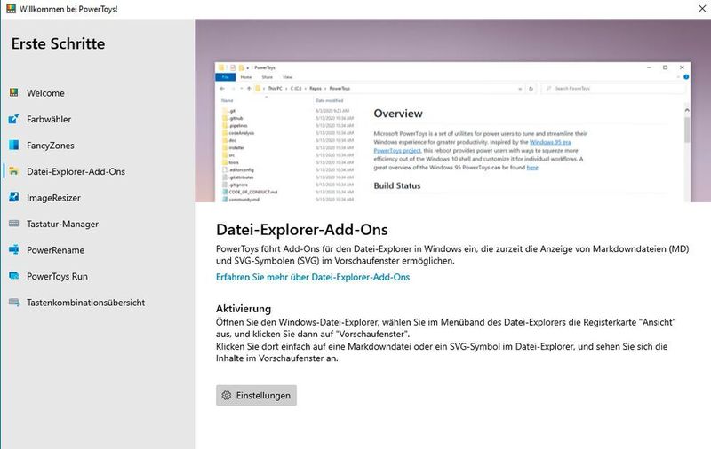 Add-ons für den Windows-Explorer aus den Powertoys. (Joos/Microsoft)