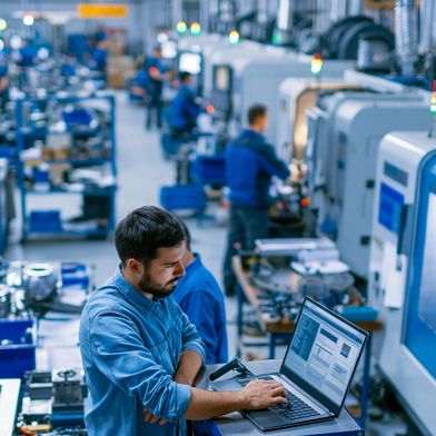 KI-Anwendungen können im Produktionsalltag bereits heute messbare Produktivitätsgewinne ermöglichen – vorausgesetzt, Daten und Prozesse sind strukturiert. (Bild: © Laura/stock.adobe.com - generiert mit KI)
