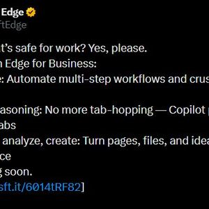 Microsofts Ankündigung auf X(Bild:  Vogel IT-Medien GmbH)