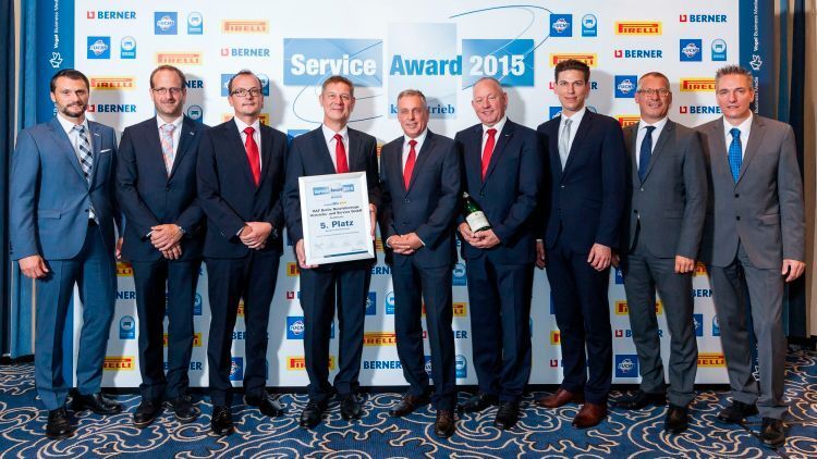 Auf Platz fünf des Service Awards 2015 in der Kategorie Nfz: das Serviceteam der DAF Berlin Nutzfahrzeuge Vertriebs- und Service GmbH mit Sitz in Großbeeren. (Bild: Stefan Bausewein)