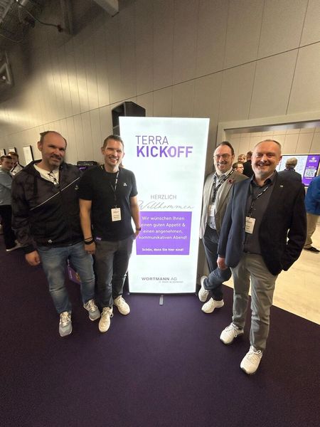 Team Wortmann auf dem Terra Kickoff Event: (v. l.) Sven Öpping, Christian Wiechert, Thomas Knicker und Volker Kaps (Bild: Vogel IT-Medien GmbH)