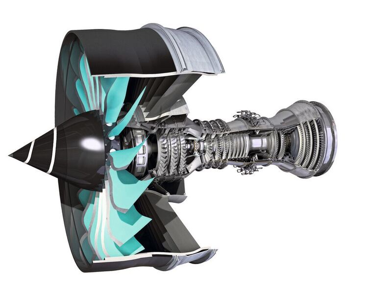 Vue en coupe du nouveau turbomoteur de Rolls-Royce : l'UltraFan. (Steffen Weigelt/Rolls-Royce)