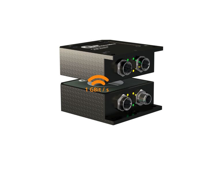 SMW’s C80 Giga inductive coupling system transmits up to 75 W of power and real-time signals at speeds of up to 1 Gbit/s. (SourceSMW-Autoblok / SMW-electronics)